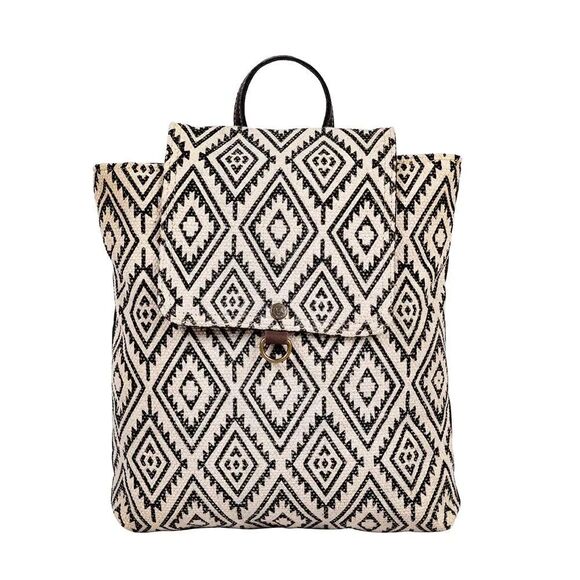Myra Bag Handmade Dune Backpack Upcycled Canvas & Cowhide Leather main image 8